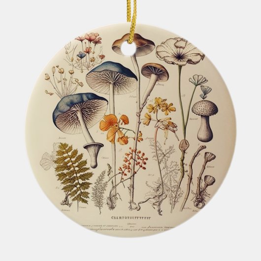  Paddestoel Naturalist Keramisch Ornament (Voorkant)