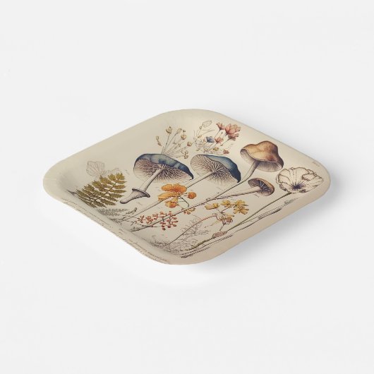 Paddestoel Naturalist Papieren Bordje (Gebogen)