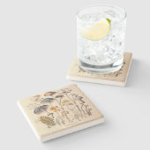  Paddestoel Naturalist Stenen Onderzetter (Zijkant)