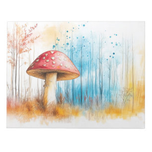 Paddestoel Natuur Illustratie Pastelkleur Tekening Notitieblok