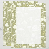 Paddestoel Olijf Groen briefpapier (Voorkant / Achterkant)