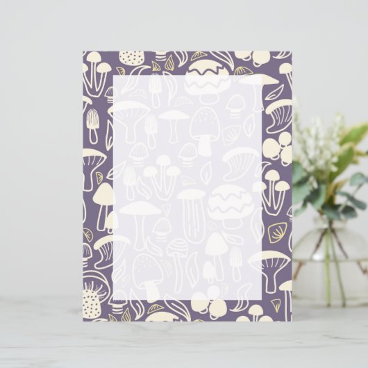 Paddestoel Paarse Grijs Papier (Staand voorkant)