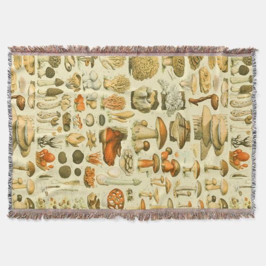 Paddestoel  paddestoel Antiek illustratie Deken (Voorkant)