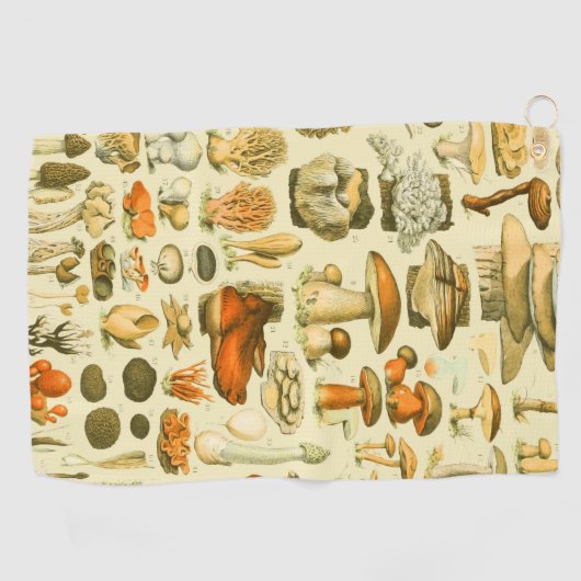 Paddestoel paddestoel Antiek illustratie Golfhanddoek (Horizontaal)