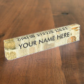 Paddestoel  paddestoel Antiek illustratie Naambordje (Zijkant)