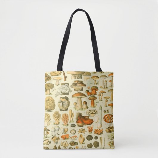 Paddestoel  paddestoel Antiek illustratie Tote Bag (Voorkant)