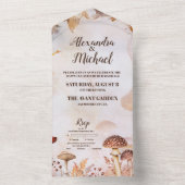 Paddestoel Paddestoel betoverde bos bruiloft All In One Uitnodiging (Binnen)