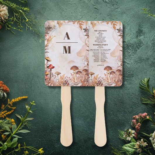 Paddestoel Paddestoel betoverde bos bruiloft Handwaaier