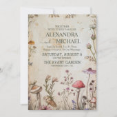 Paddestoel Paddestoel betoverde bos bruiloft Kaart (Voorkant)