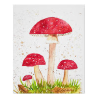 Paddestoel Paddestoel Bos waterverf Rode Natuur
