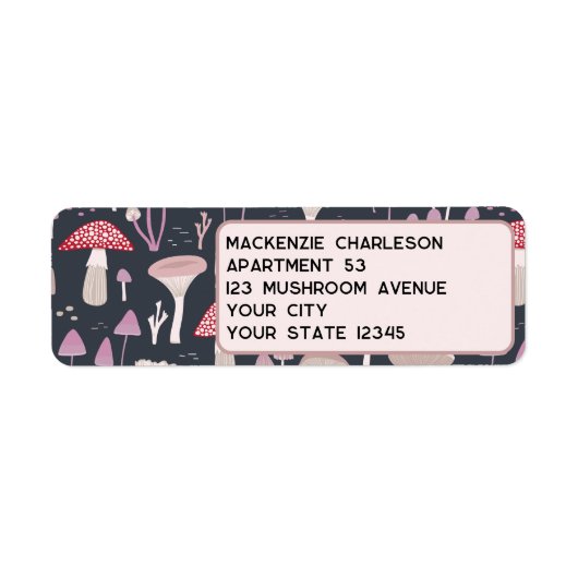Paddestoel paddestoel schimmels retouradres etiket (Voorkant)