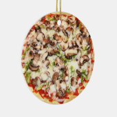 Paddestoel Pizza Grappig Gag Eten Kerstmis Keramisch Ornament (Rechts)