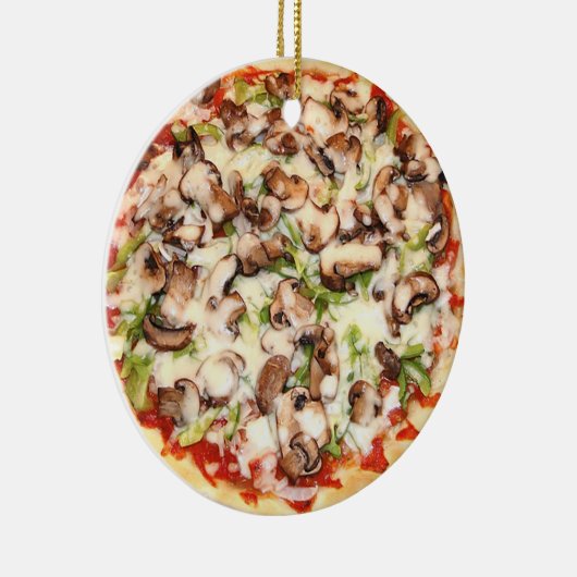 Paddestoel Pizza Grappig Gag Eten Kerstmis Keramisch Ornament (Rechts)