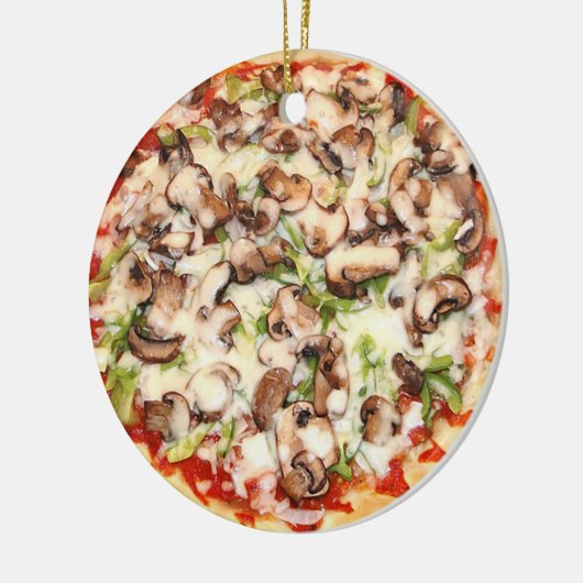 Paddestoel Pizza Grappig Gag Eten Kerstmis Keramisch Ornament (Links)