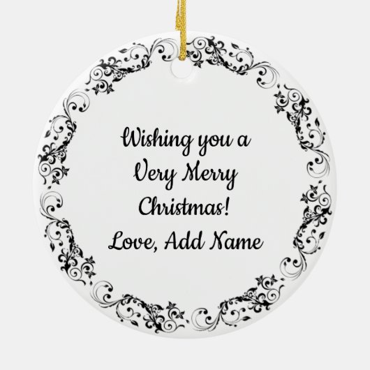 Paddestoel Pizza Grappig Gag Eten Kerstmis Keramisch Ornament (Achterkant)