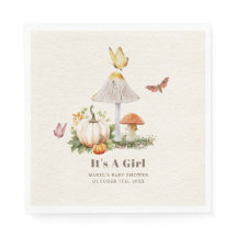 Paddestoel pompoen vlinder Woodland Baby shower