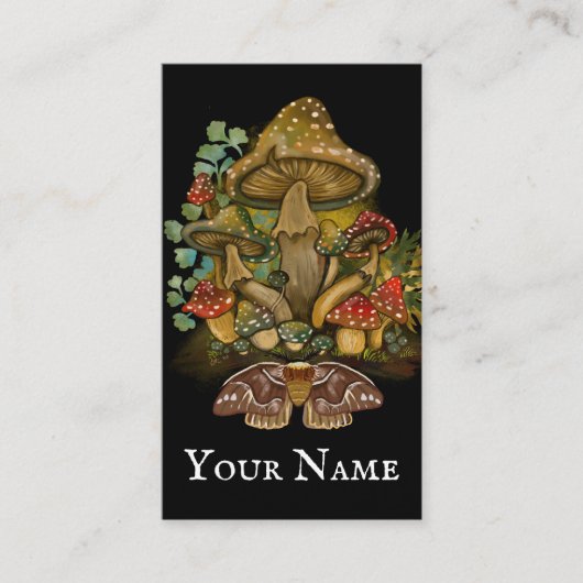 Paddestoel Retro paddenstoelen~ visitekaartjes (Voorkant)