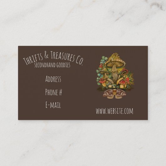 Paddestoel Retro paddenstoelen~ visitekaartjes (Achterkant)