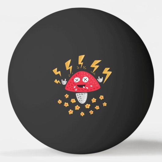 Paddestoel Rockstar - Punky Schimmel van Metaal Pingpongbal (Voorkant)