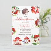 Paddestoel Rode Waterverf Bos Rustiek Baby shower Kaart (Staand voorkant)