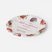 Paddestoel Rode Waterverf Bos Rustiek Baby shower Papieren Bordje (Gekanteld)