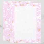 Paddestoel roze briefpapier (Voorkant / Achterkant)