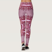 Paddestoel roze liefde fractal kant Leggings ★ Psy (Achterkant)