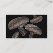 Paddestoel Scherm-Print Illustratie Tan/Zwart Visitekaartje (Voorkant)