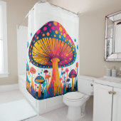 Paddestoel schimmel plant kunst. Klein Douchegordijn (In situ)