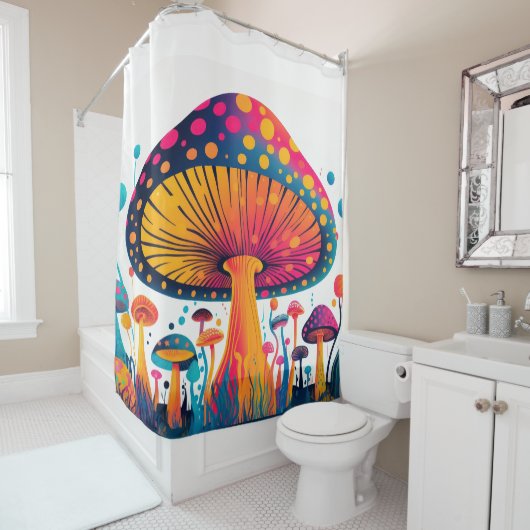 Paddestoel schimmel plant kunst. Klein Douchegordijn (In situ)