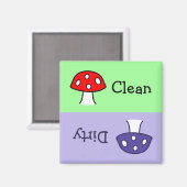Paddestoel schoon Vuil Vaatwasser Magneet (Voorkant / Achterkant)