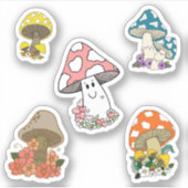 Paddestoel Sticker Set (Voorkant)