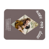 Paddestoel Taupe Foto Bruiloft Save the Date Magneet (Horizontaal)