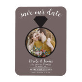 Paddestoel Taupe trouwring foto Save the Date Magneet (Verticaal)