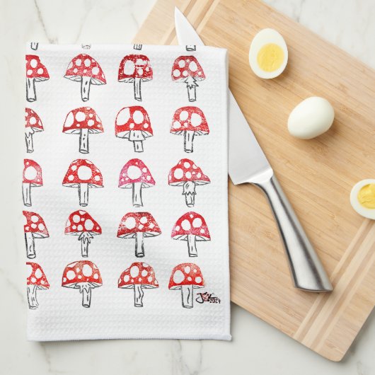 Paddestoel thee handdoek een (Quarter Fold)