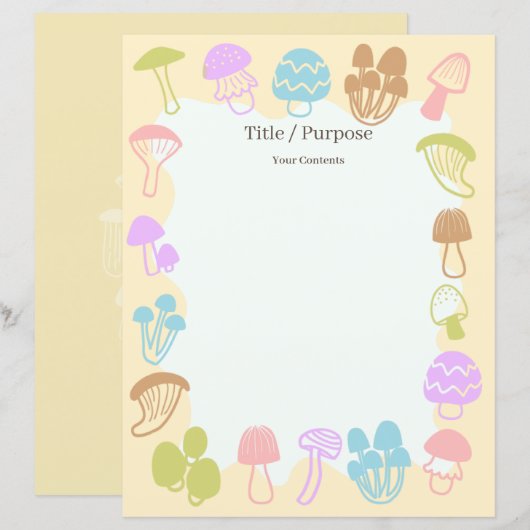 Paddestoel veelkleurige kleuren (Voorkant / Achterkant)