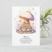 Paddestoel Verjaardag Uitnodiging (Staand voorkant)