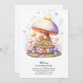 Paddestoel Verjaardag Uitnodiging (Voorkant / Achterkant)