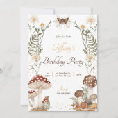 Paddestoel Verjaardag Uitnodiging (Voorkant)