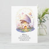 Paddestoel Verjaardag Uitnodiging (Staand voorkant)