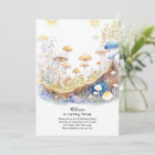 Paddestoel Verjaardag Uitnodiging (Staand voorkant)