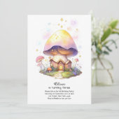 Paddestoel Verjaardag Uitnodiging (Staand voorkant)