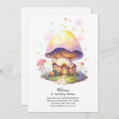 Paddestoel Verjaardag Uitnodiging (Voorkant / Achterkant)