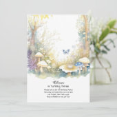 Paddestoel Verjaardag Uitnodiging (Staand voorkant)