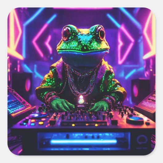 paddestoel vierkante sticker (Voorkant)