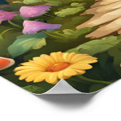 Paddestoel vlinder betoverde bos poster (Hoek)