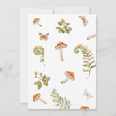 Paddestoel Vlinder en Aardbeien Baby shower Kaart (Achterkant)