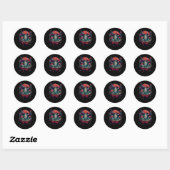 paddestoel_waanzin_design ronde sticker (Vel)