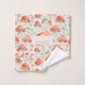 Paddestoel Waterverf Kleurrijk Gepersonaliseerd Pa Bad Handdoek (Wasdoekje)