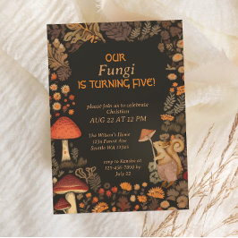 Paddestoel Woodland Animal Boys Vijfde Verjaardag Kaart